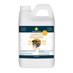 Smart Earth huile camelina pour chien – bouteille-pompe pour dosage précis.