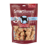 SmartBones Mini Os poulet réel, 24 bouchées sans cuir pour mâcher sainement