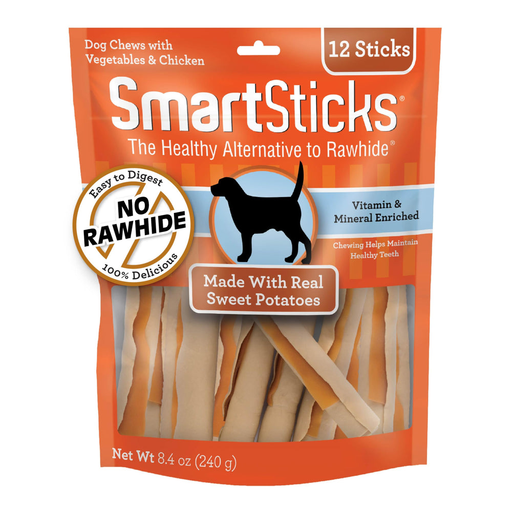 SmartBones SmartSticks emballage: friandises sans cuir pour chien.