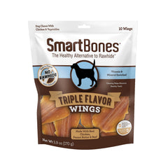 SmartBones Triple Saveur Ailes et Côtes: friandise savoureuse pour récompenser votre chien.