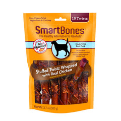SmartBones Twists poulet enveloppe cœur porc, friandise sans cuir brut et facile à digérer.