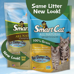 SmartCat litière naturelle, grains sableux pour une utilisation propre.