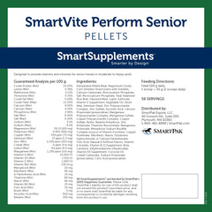 SmartEquine SmartVite Perform Senior Pellets – texture granuleuse facilitant l’ingestion des chevaux âgés.