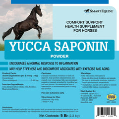 SmartEquine Yucca Saponin – emballage: formule à 10% Yucca, utile pour les chevaux seniors.