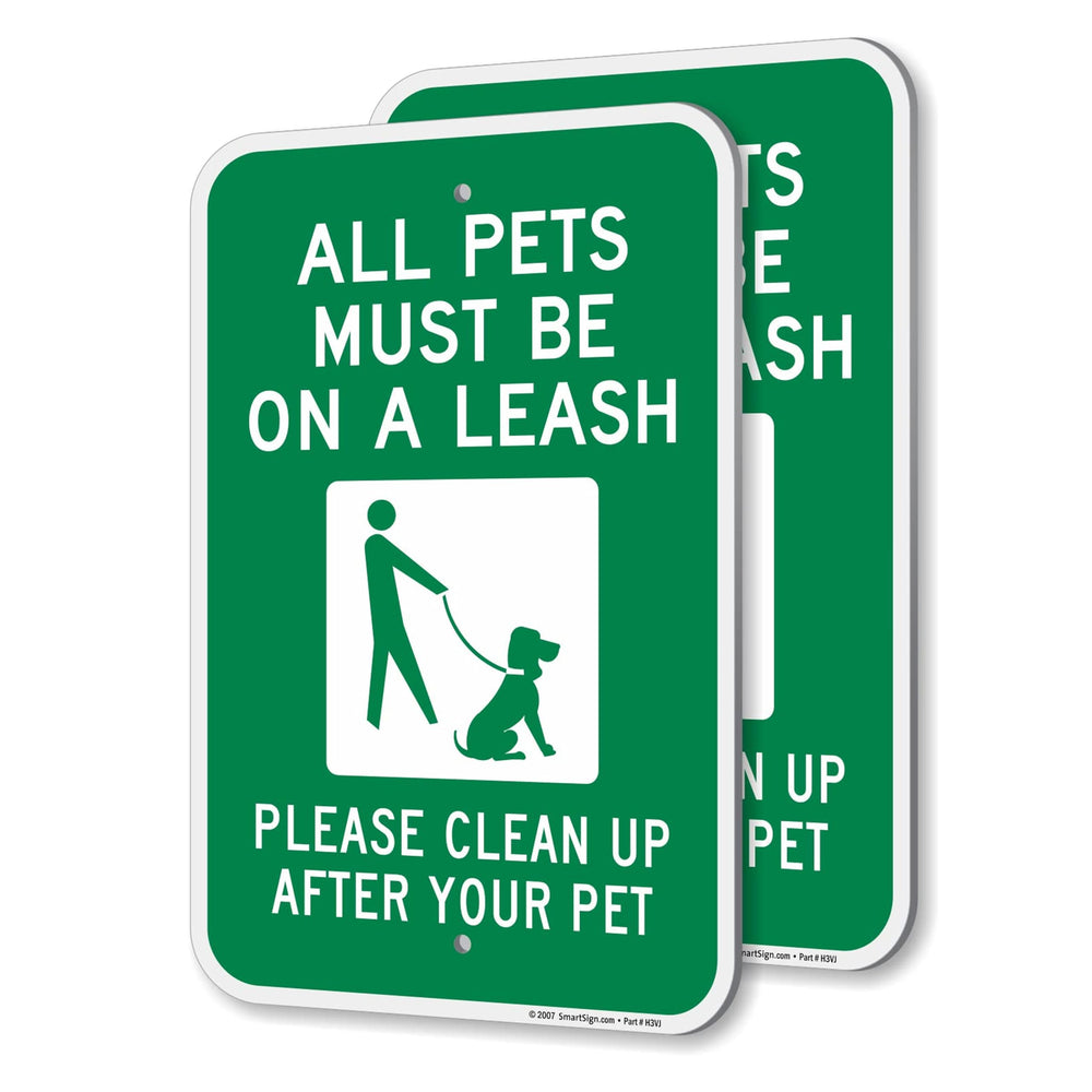 SmartSign panneau tous les animaux en laisse, signalisation durable.