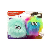 SmartyKat Fuzzy Friends: balle arc-en-ciel turquoise pour stimulation et jeu.