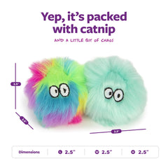 Balle peluche légère pour chat, SmartyKat Fuzzy Friends en mouvement.