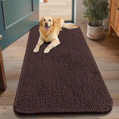 Smiry Tapis porte-chien chenille absorbante, idéal pour essuyer les pattes mouillées
