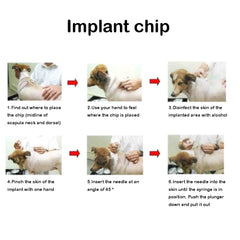 Dispositif anti-chute protège la puce après implantation.