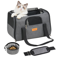 Smouatou porte-chat sac de transport gris, transport sûr et confortable.