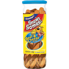 Snausages Snawsomes emballage avec cinq contenus, pratique pour le rangement et la conservation.