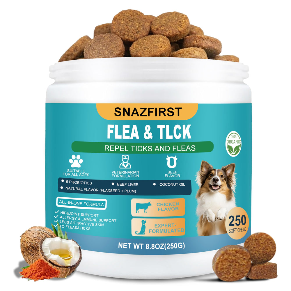 SnazFirst: bouteille du traitement anti-puces pour chiens, pratique à emporter.