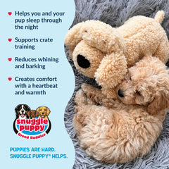 Snuggle Puppy apparence peluche à poil bouclé pour rassurer les chiots.
