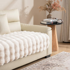 Snugglesinto tapis dodo poil long blanc-bulle, douceur luxueuse pour votre animal et votre canapé.