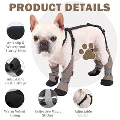 Snugrance Dog Suspender Boots visibilité nocturne renforcée
