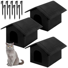 Soaoo trois-pièces maisons chats extérieures – ensemble pratique pour abri des chats
