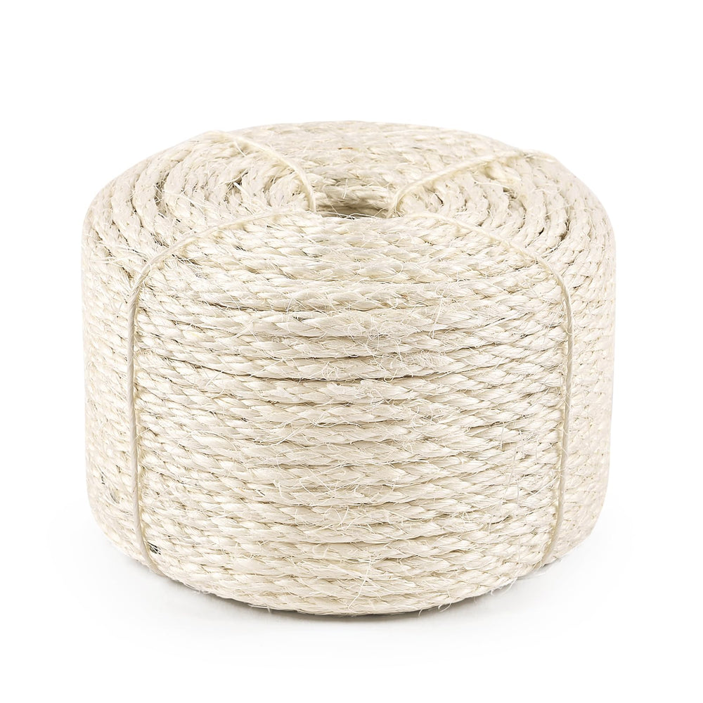 SOCATER corde sisal 1/4 po, surface rugueuse idéale pour le grattage.