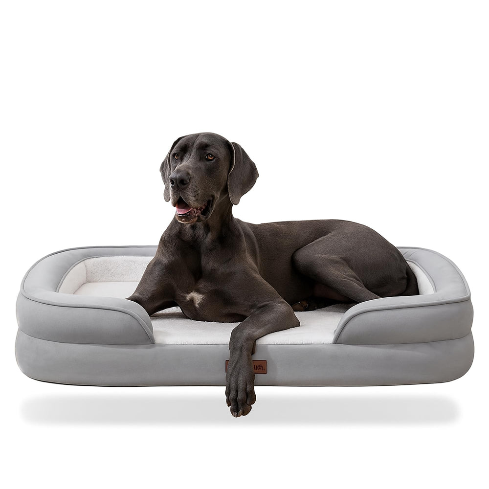 Soft Touch XL lit pour chien avec top en faux-fourrure gris, confort immédiat