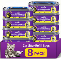 SOHBCLE sachets recharge litière chat 8-pack, compatibles Standard/Plus/Style Pail – pratique.