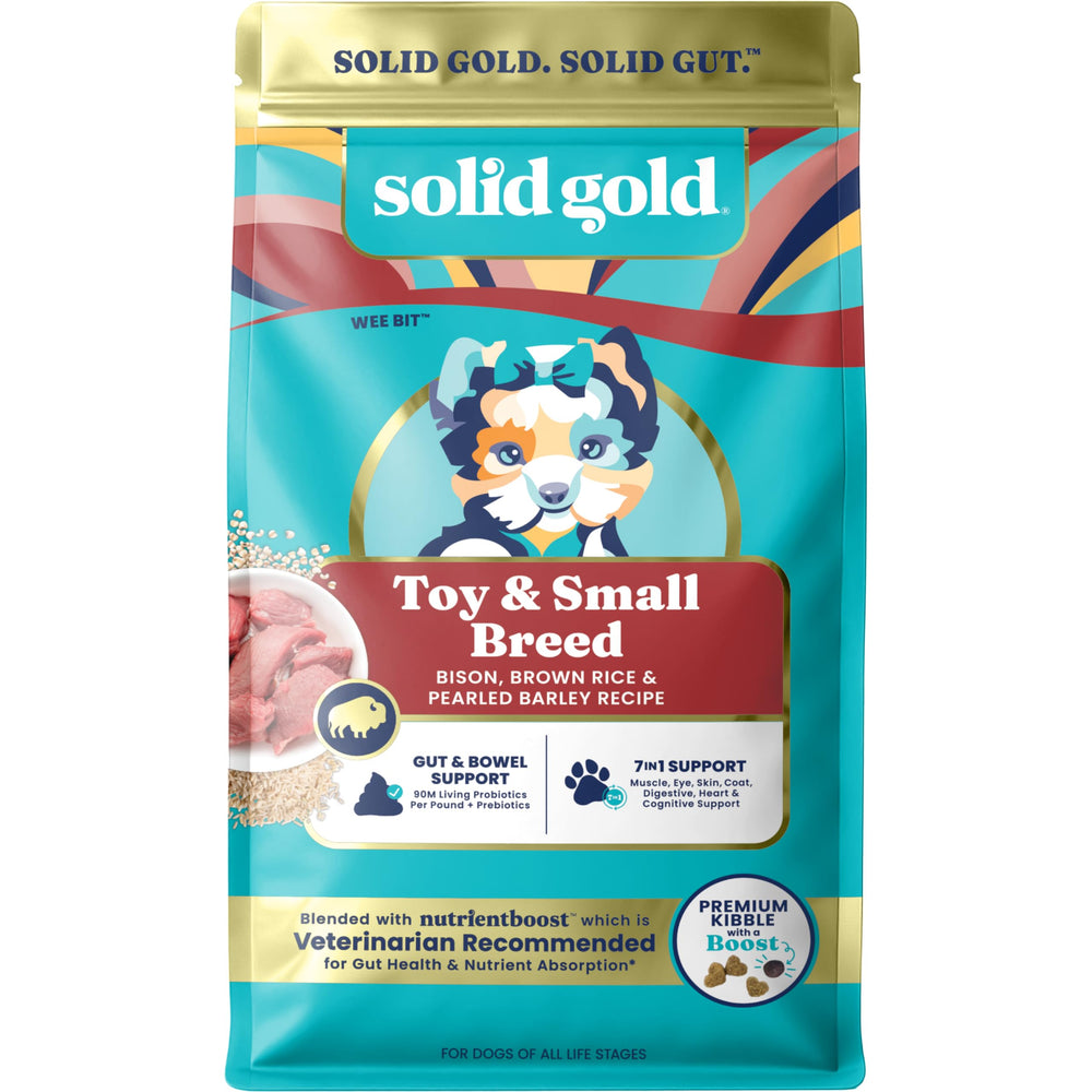 Solid Gold bison petit-chien croquettes faciles à mâcher pour petites mâchoires et muscles sains.