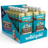 Bouillon Solid Gold pour chien, prêt à verser pour hydrater et rehausser le goût.