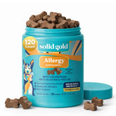Solid Gold bouteille friables-allergie-chien, soutien saisonnier et confort cutané.