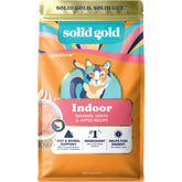 Solid Gold croquettes saumon pour chat intérieur, soutien digestif et peau saine.