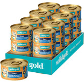 Pâté au poulet Solid Gold pour chat d'intérieur, texture appétissante et nutritionnelle.