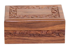 Capacité de 35 pouces cubes; urne Solid Wood Handicrafts en bois de rose