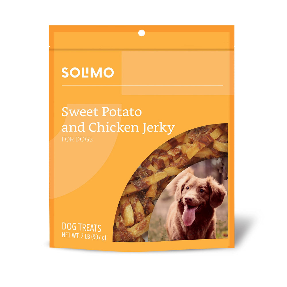 Solimo friandises patate douce poulet dans sachet pratique pour chien.