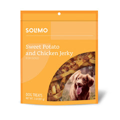 Solimo friandises patate douce poulet dans sachet pratique pour chien.
