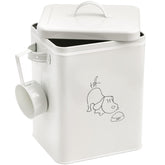 SOUJOY boîte de stockage pour nourriture animale, design blanc vintage sur le comptoir.