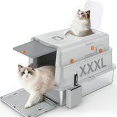 Soulbond XXXL bac a litiere en inox avec couvercle, vue generale pratique pour entretien facile