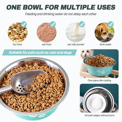 Bol Souxu inox durable, capacité 53 oz, idéal pour petits et moyens chiens.