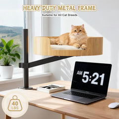 Spacocld Cat Desk Bed, structure acier solide, assure stabilité et sécurité.