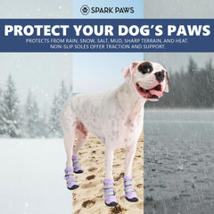 Spark Paws Bottes avec bandes réfléchissantes pour une sécurité visuelle.