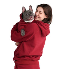 Spark Paws Hoodie Humain Bourgogne XL, intérieur polaire apaisant pour chaleur douce.