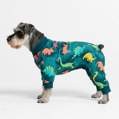 Pyjama Spark Paws pour chien, face montrant le confort doux et la coupe adaptés