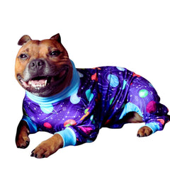 Spark Paws pyjama chien Planètes 3XL — vue avant, confort et ajustement optimaux.