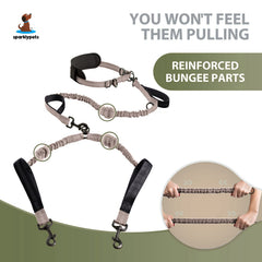 SparklyPets Laisse Double anti-enchevêtrement et rotation à 360° pour la liberté.