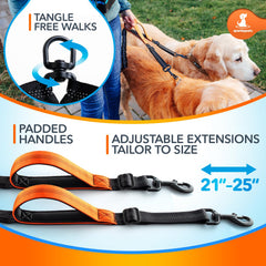 SparklyPets, extensions ajustables 21-25 pouces pour deux chiens.