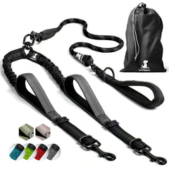 Laisse double SparklyPets avec poignées rembourrées pour un confort lors des promenades.