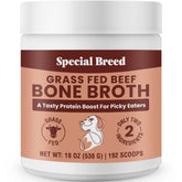 Special Breed Bouillon d'os en poudre — emballage prêt à l’emploi pour stimuler l’appétit.