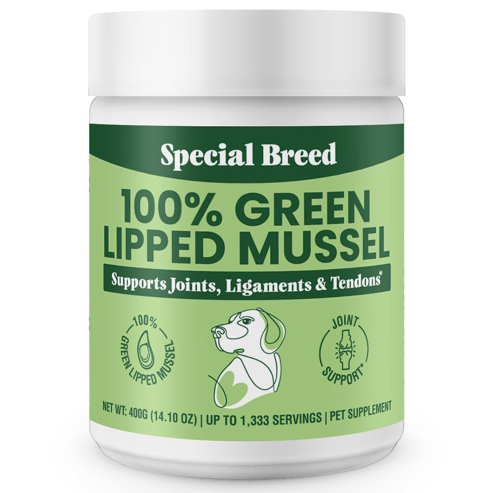 Special Breed – emballage de poudre moules vertes à lèvres pour administration facile