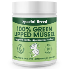 Special Breed – emballage de poudre moules vertes à lèvres pour administration facile