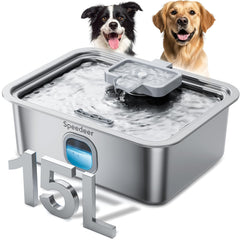 Speedeer Fontaine eau chien grande capacité 15 litres pour hydrater plusieurs compagnons.