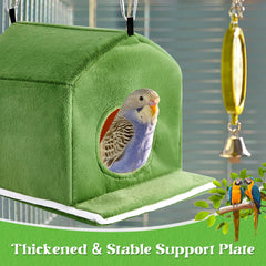 Nid Spiareal douillet vert intérieur spacieux pour repos des oiseaux.