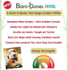 SPOT Bam-Bones X-Bone, texture double et extrémités résistantes pour occuper votre chien