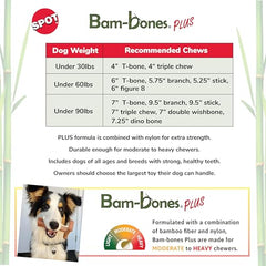 SPOT Bam-Bones Plus Branche—surface sans echarde pour mâcher en securite.