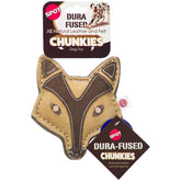 SPOT Dura-Fused Chunkies Fox, vue de face, jouet durable en cuir et feutre naturel.
